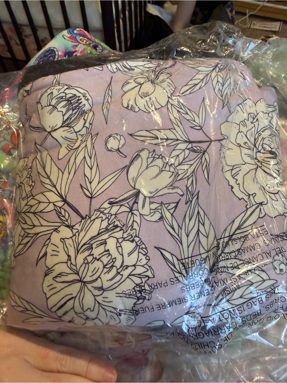 Little Sleepies Purple Peonies Cloud